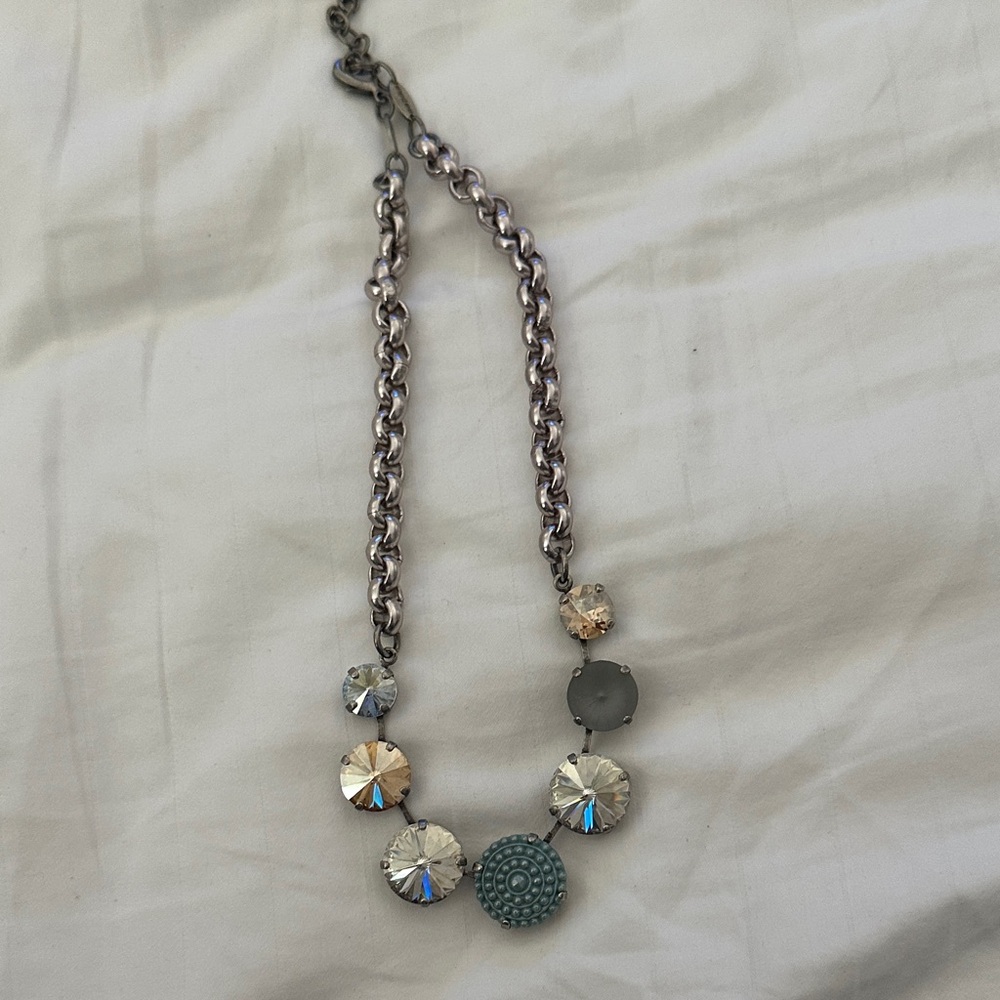 Sabika Silver and Blue Necklace